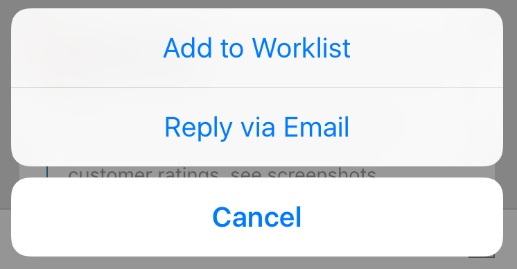 iOS context menu